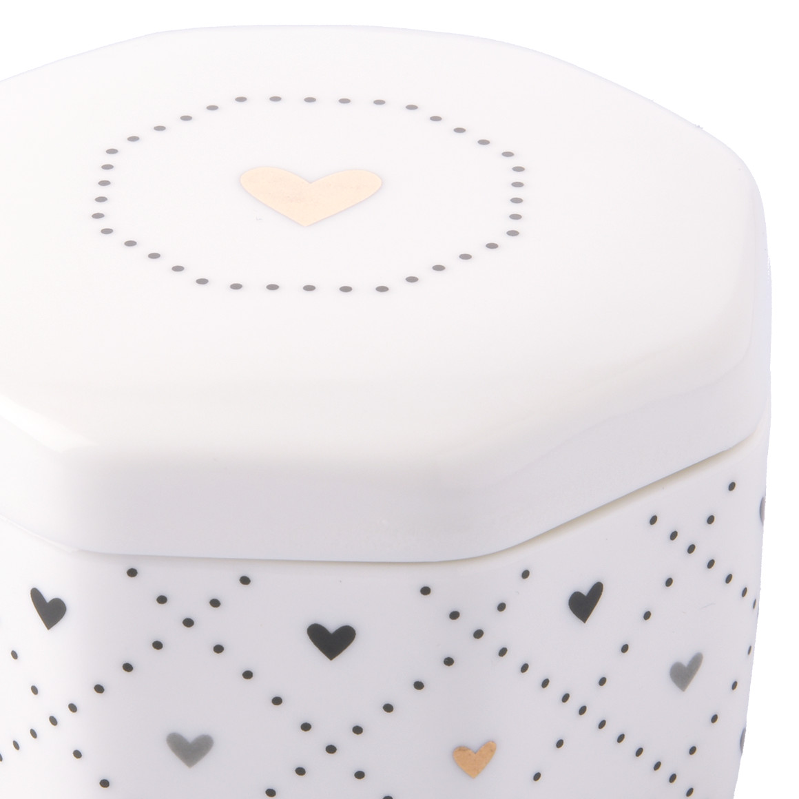 My Home Kleine Schale mit Herzchen weiss