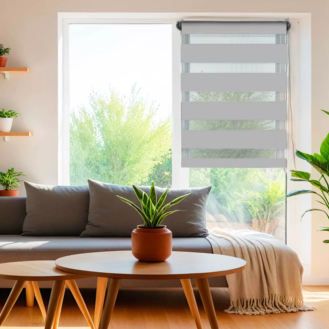 Store enrouleur Jour / Nuit (45 x 180 cm) Gris clair