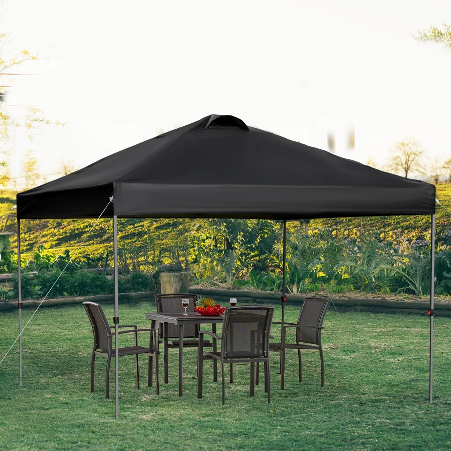 Outsunny Pop-Up-Pavillon zusammenfaltbar schwarz