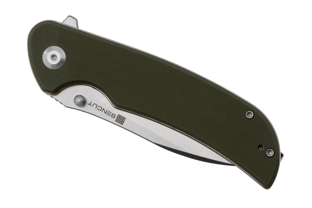 Sencut Borzam S23077-1 Satin 9Cr18MoV, OD Green G10 zakmes