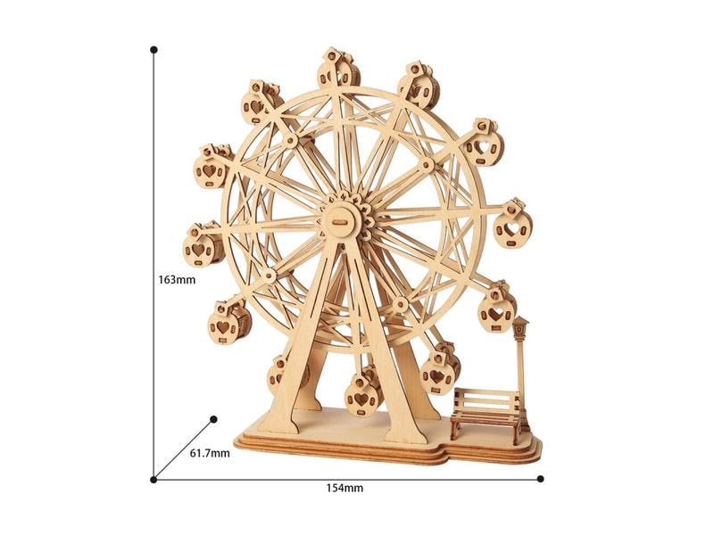 RoboTime Bausatz Riesenrad Riesenrad 3D Puzzle aus Holz