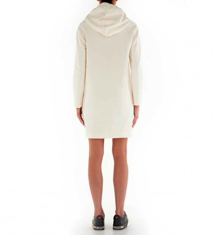 Vestido com capuz bege Love Moschino