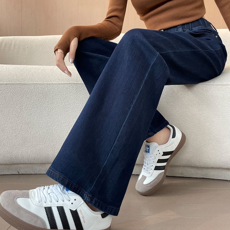 Coline - Elastische taille, gewassen, losse jeans