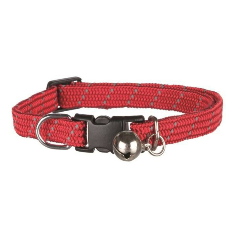 Collier pour chats en nylon avec bandes réfléchissantes, couleur aléatoire.