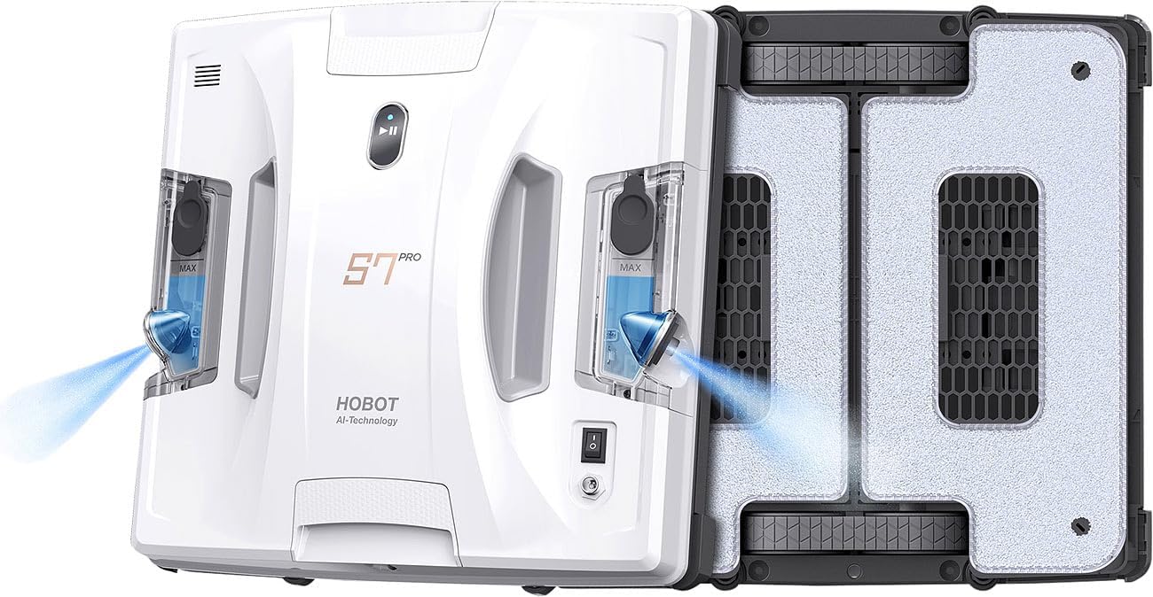 Fensterputzroboter: HOBOT S7 Pro Profi-Fensterputz-Roboter, Dual-Sprüher und -Wischer, App (Fensterputzroboter für Bürogebäude, Fensterroboter mit Wassertank, Fensterreinigung)