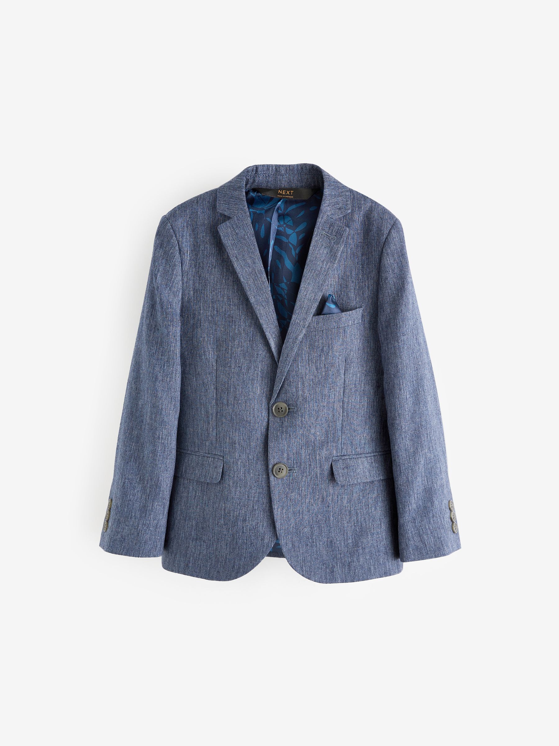 Blauw - Colbert van linnenmix (12 mnd-16 jr)