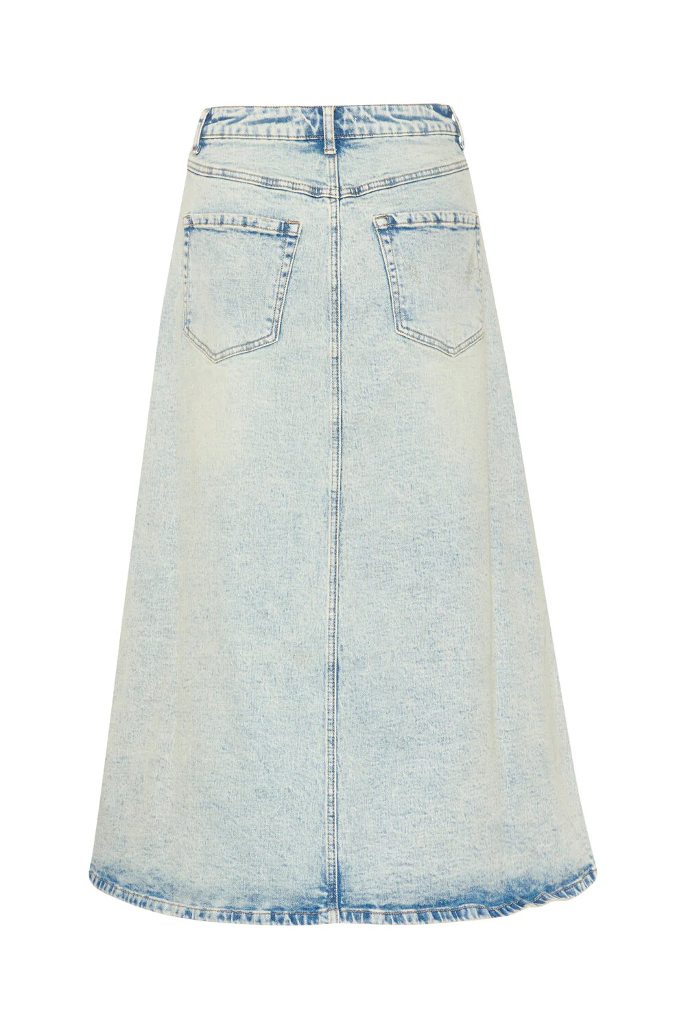 GESTUZ  ManulaGZ HW midi denimnederdel - Light blue acid wash