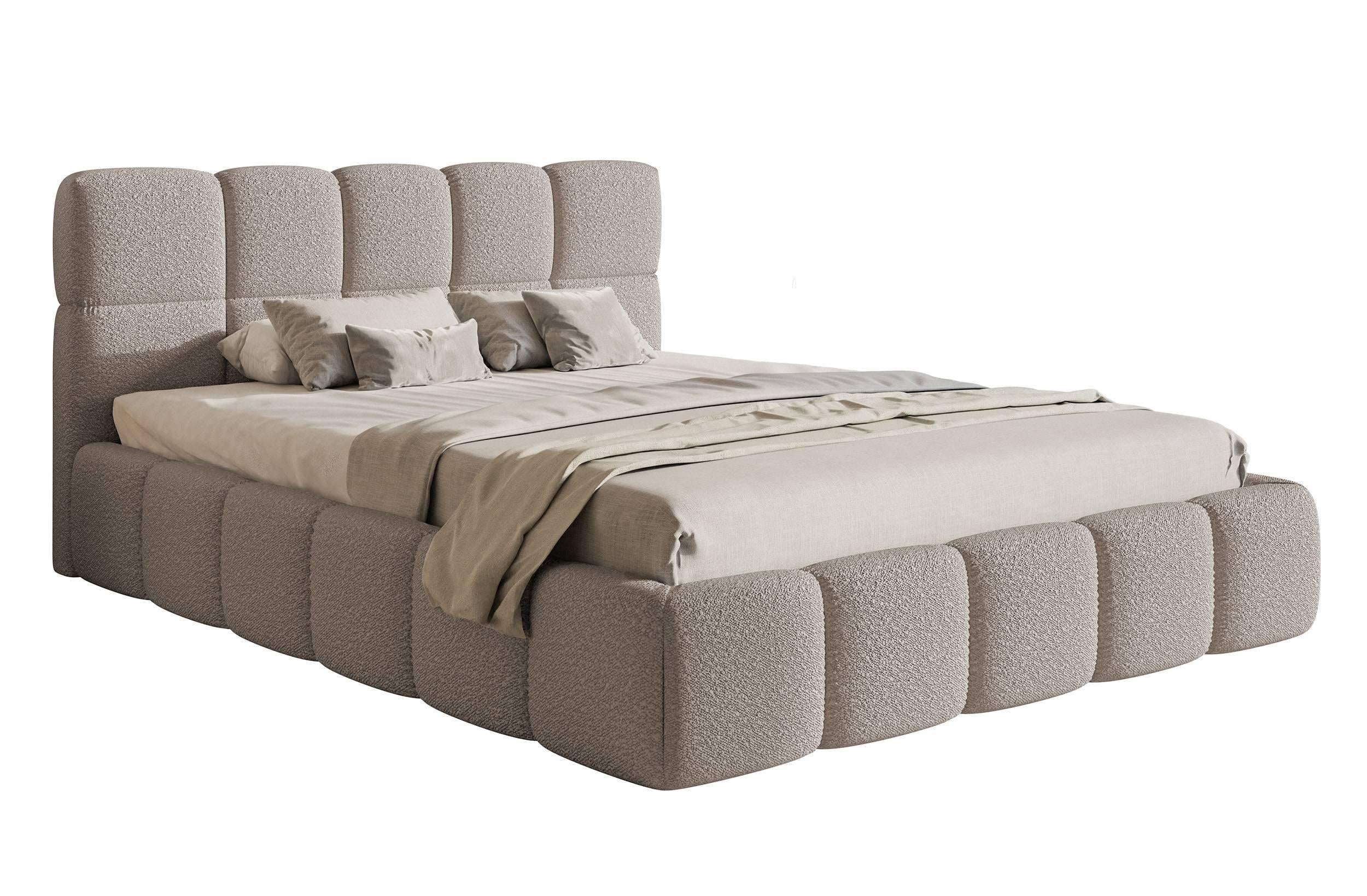 NADUVI Collection Chloe Bedframe 180 x 200 cm - Bouclé - Taupe