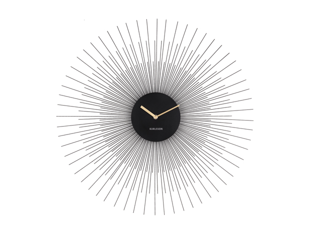 Wall clock Peony steel large black