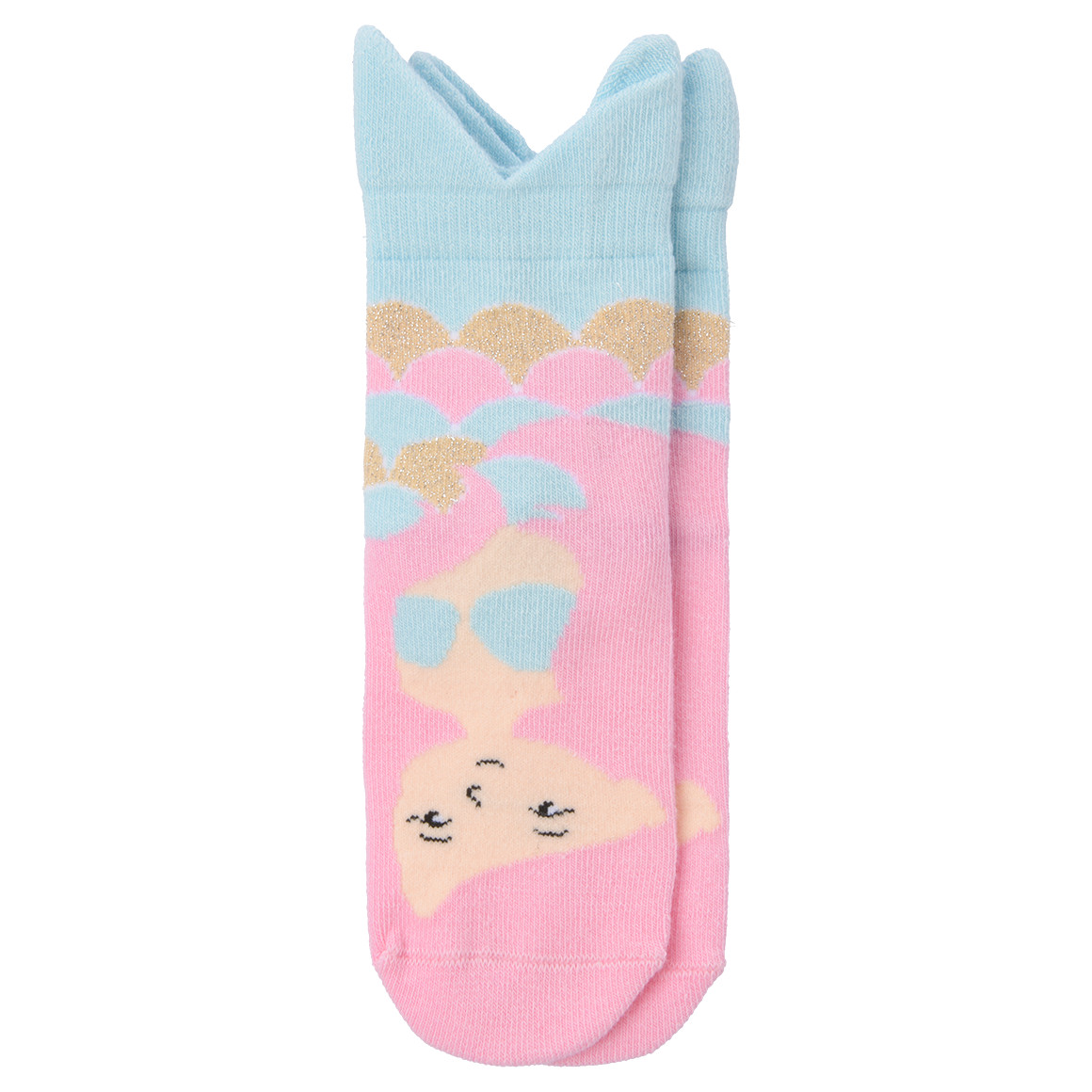 Topolino 1 Paar Mädchen Socken in Meerjungfrau-Optik rosa / hellblau