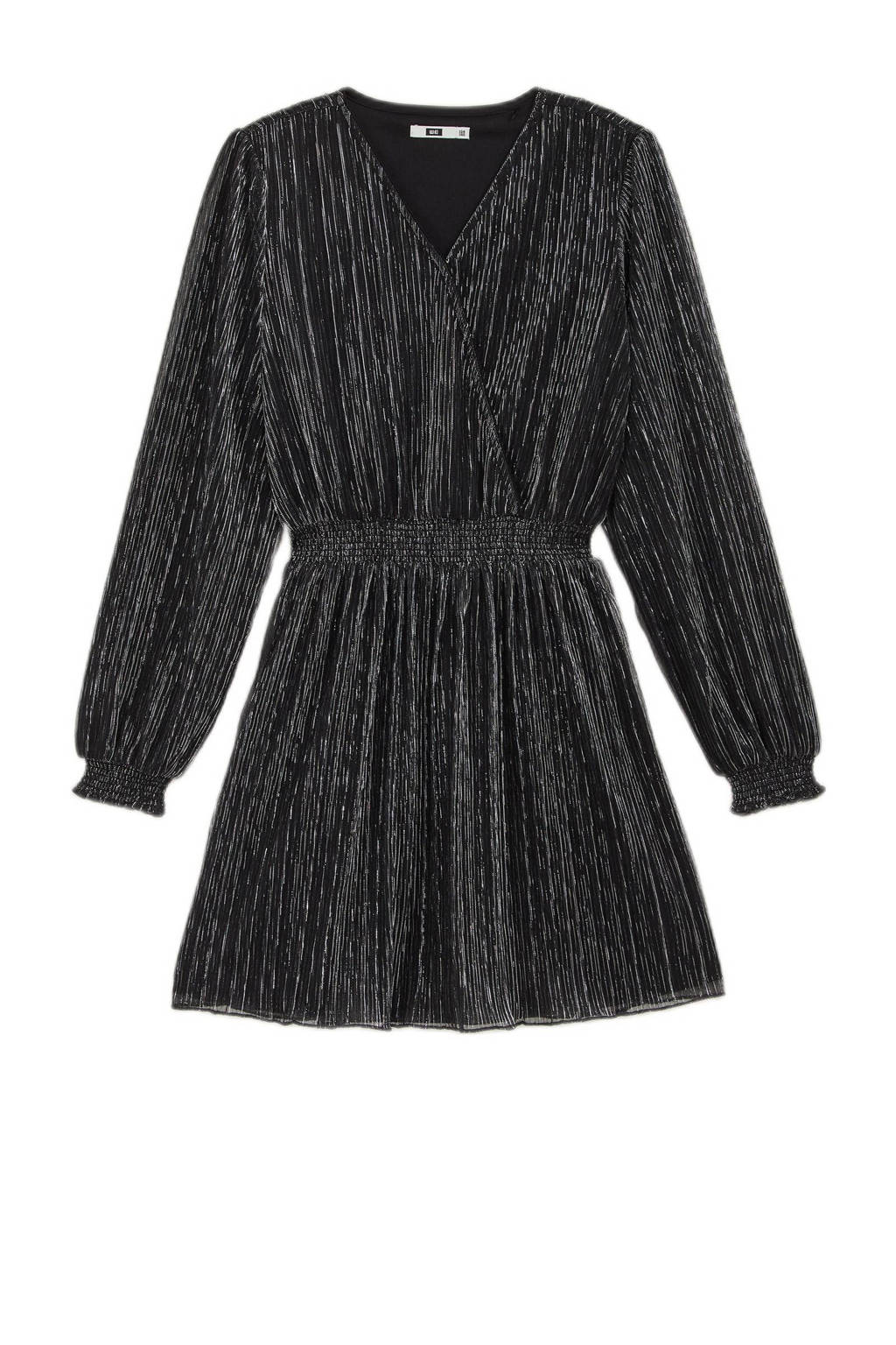 WE Fashion semi-transparante jurk zwart/zilver