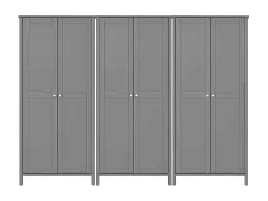 Tromsø armoire de rangement 6 portes gris.