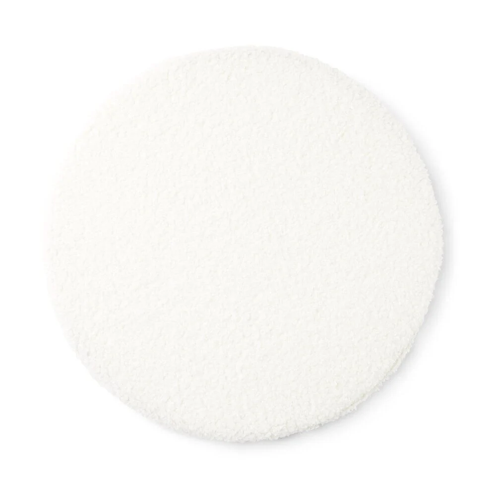 Galette de chaise en tissu bouclette blanc cassé Ø38 cm