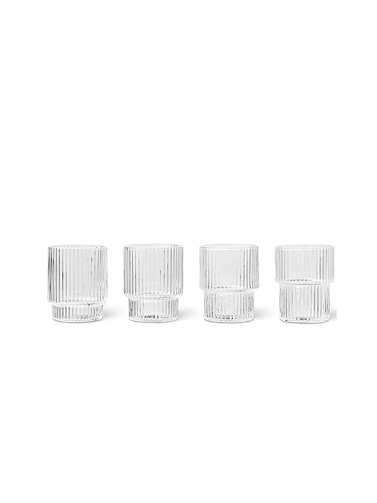 FERM LIVING Glas 4er Set RIPPLE Clear transparent
