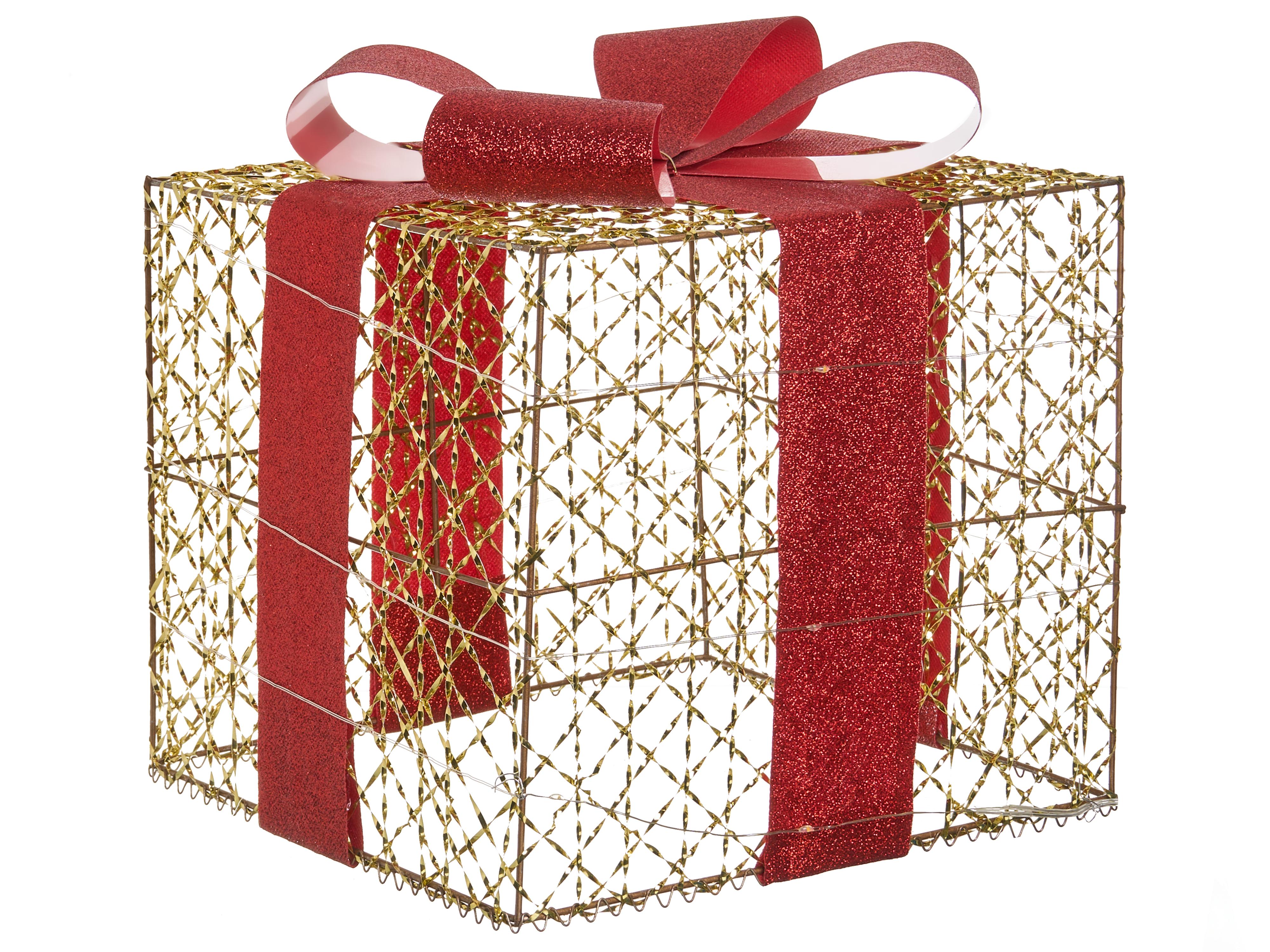 Set van 3 kerstdecoraties LED LYSEREN Kerstcadeaus 20/25/30 cm Goud