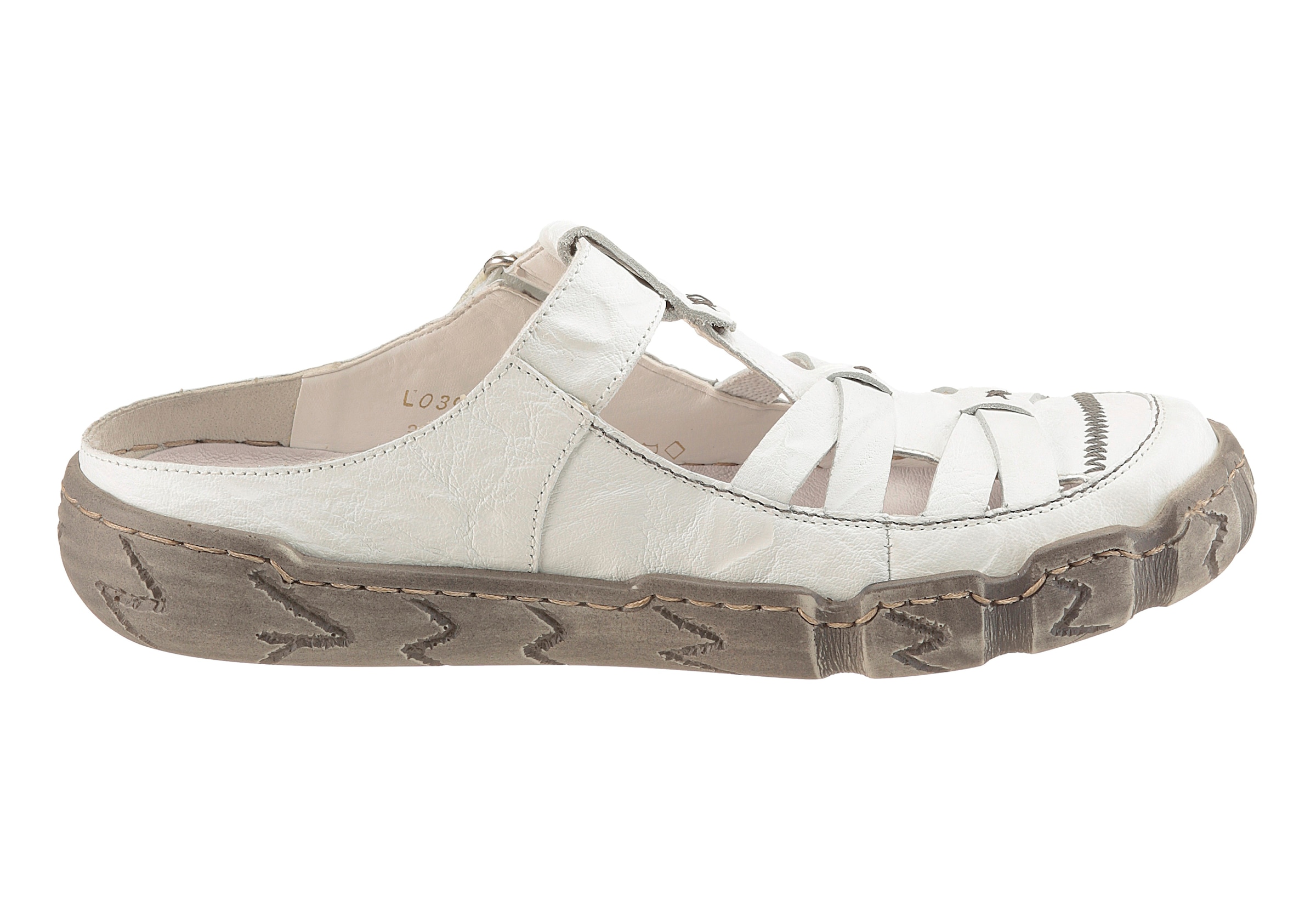 Rieker Clog  , Sommerschuh, Schlappen mit Ziernähten