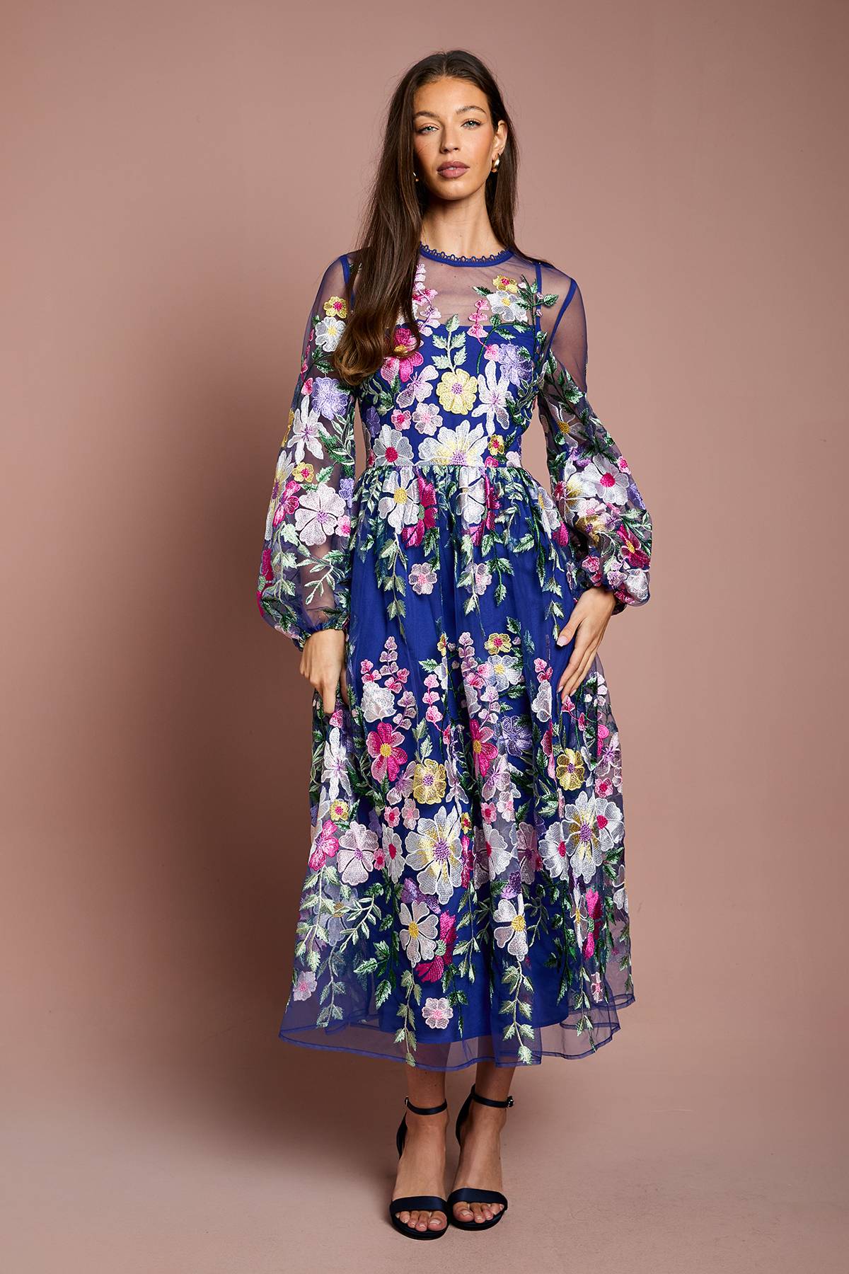 Coast Robe Maxi Brodée à Manches Longues Coast Muse