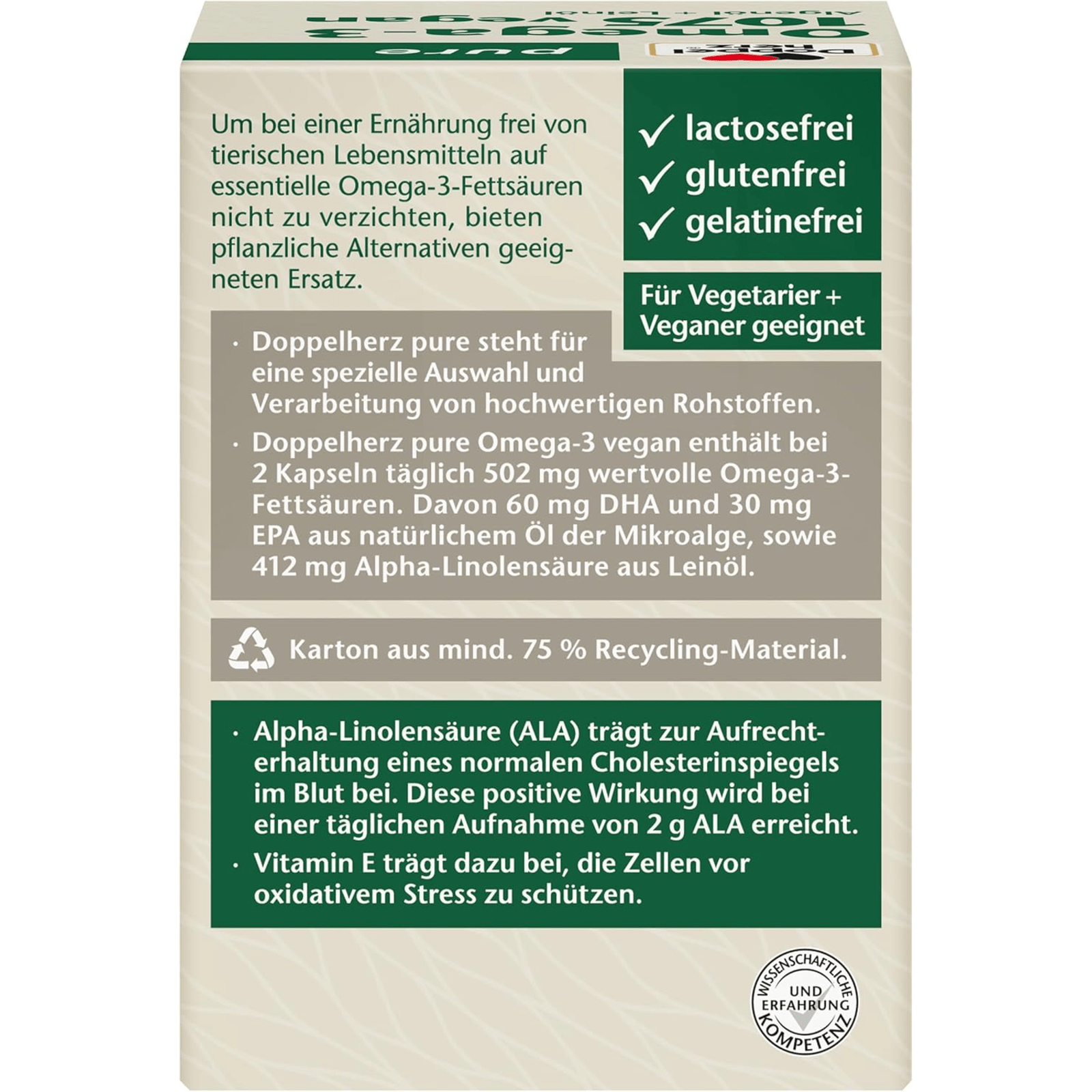 Pure Omega-3 1075 vegan (80 Kapseln)