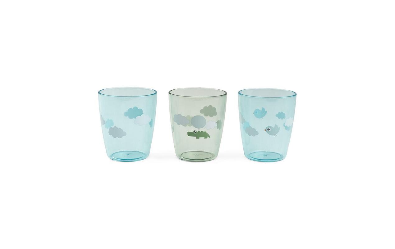 Kindertrinkglas Yummi mini 3er Set Happy Clouds GrünKinder Trinkglas-Set