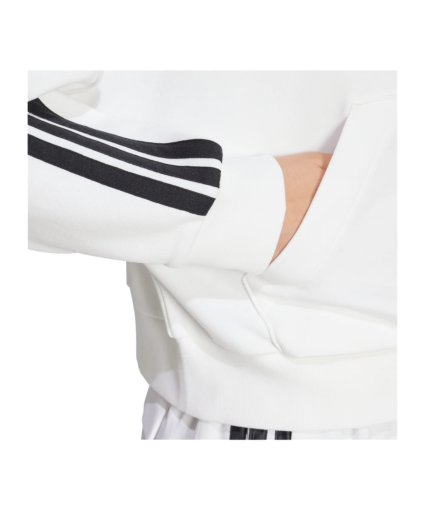 adidas Essentials 3-Streifen French Terry HalfZip Hoddy Weiss/Schwarz