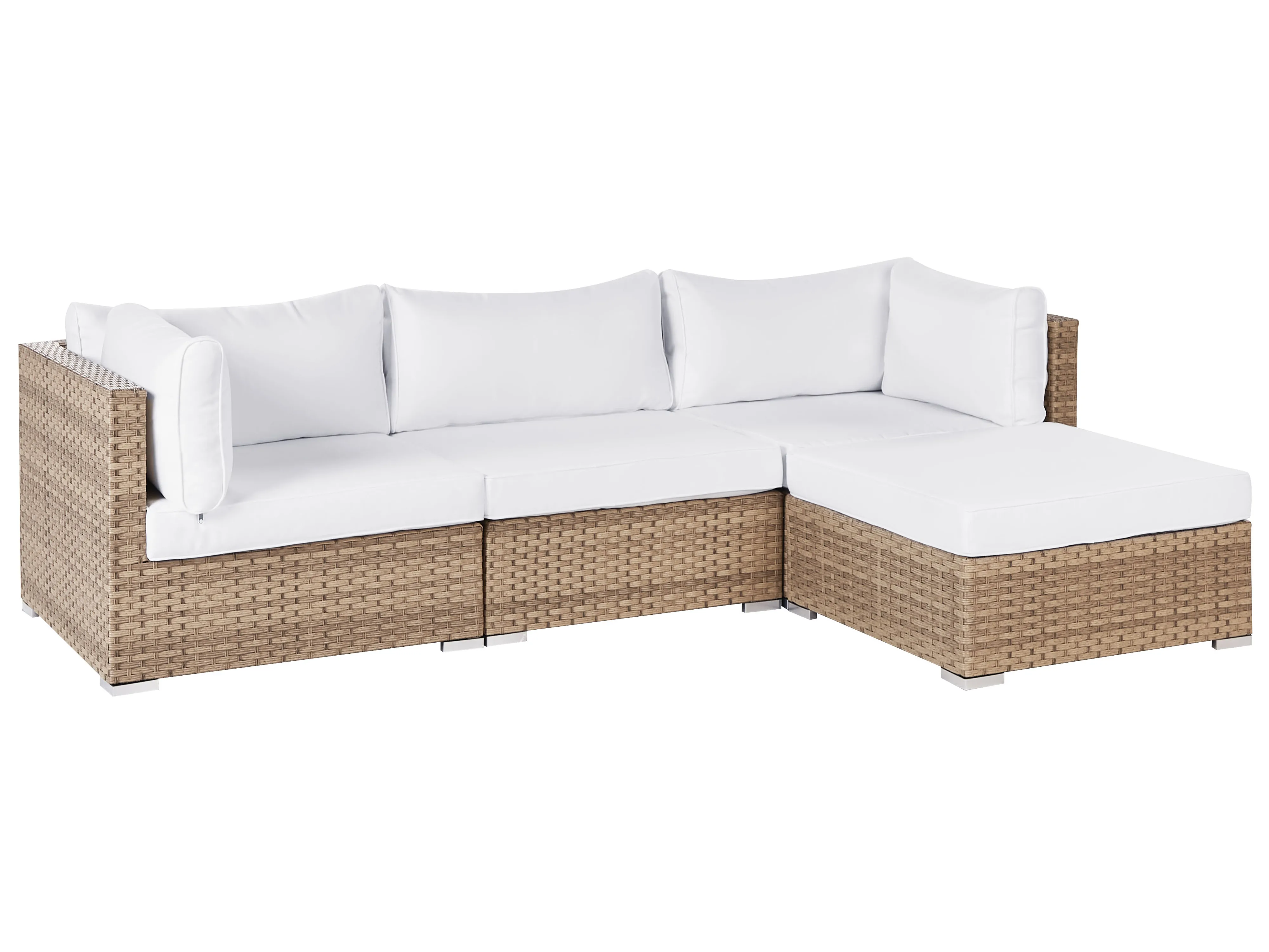 Tuin hoekloungeset met tafel 4-zits SANO linkszijdig modulair PE rotan Natuurlijk