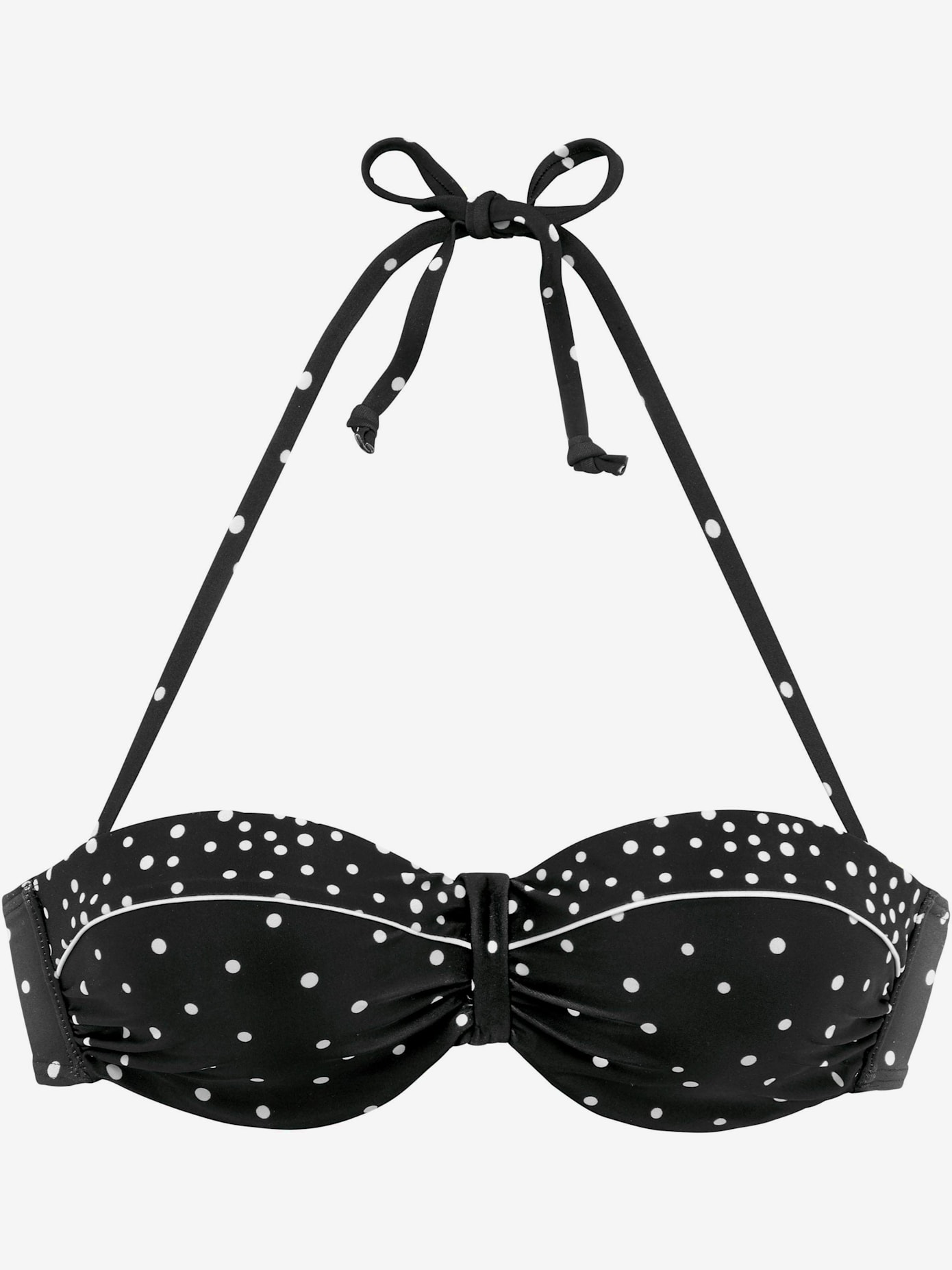 Haut de bikini bandeau à armatures design classique et passepoil