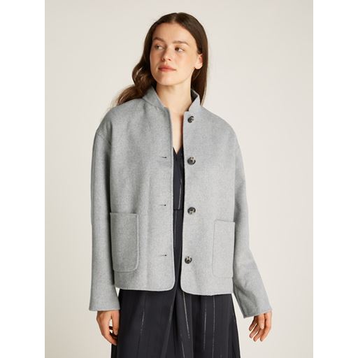 Tommy Hilfiger Wool Bomber Jakke, Light Grey Heather, 42