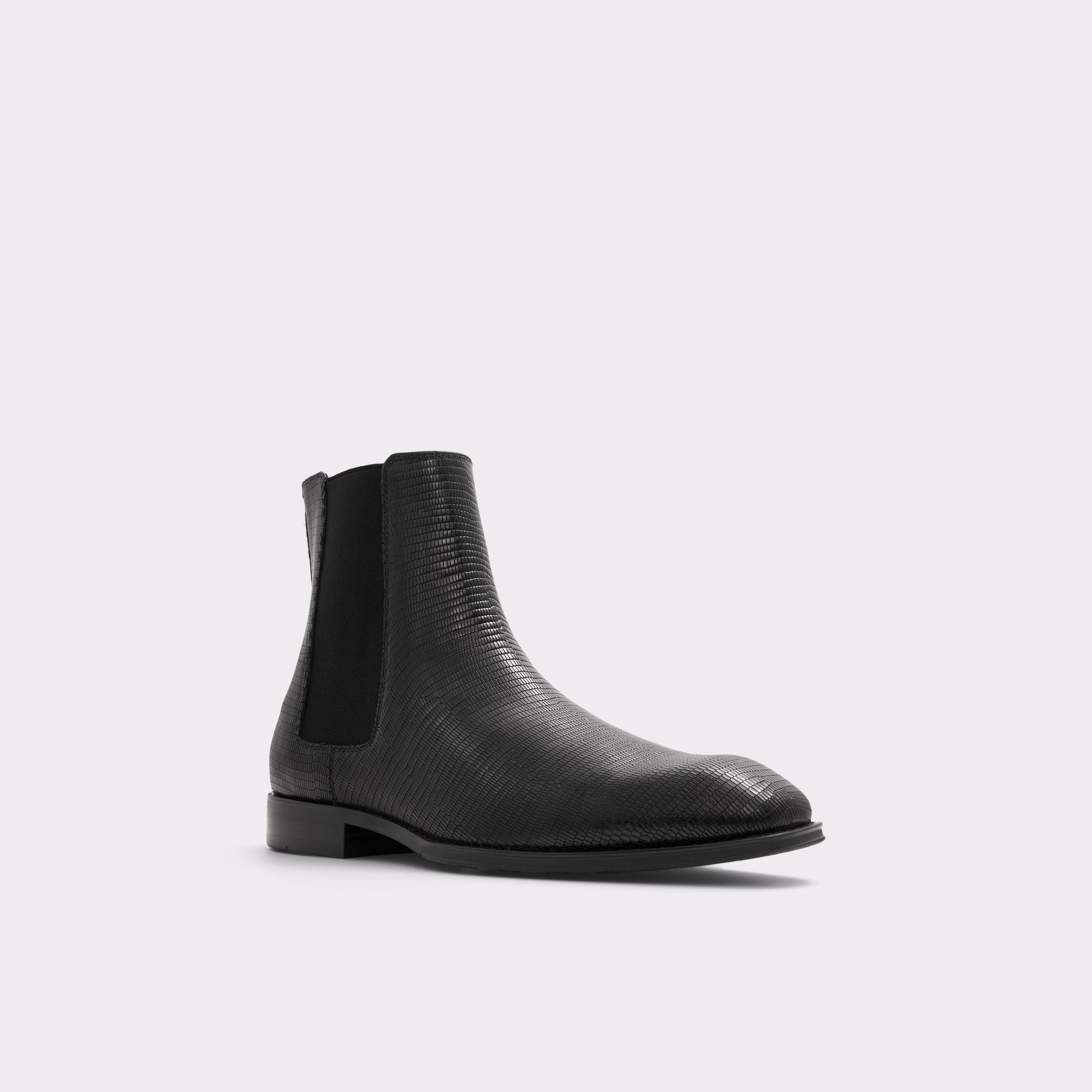 Blackrock Black Leather Embossed Men Dress boots