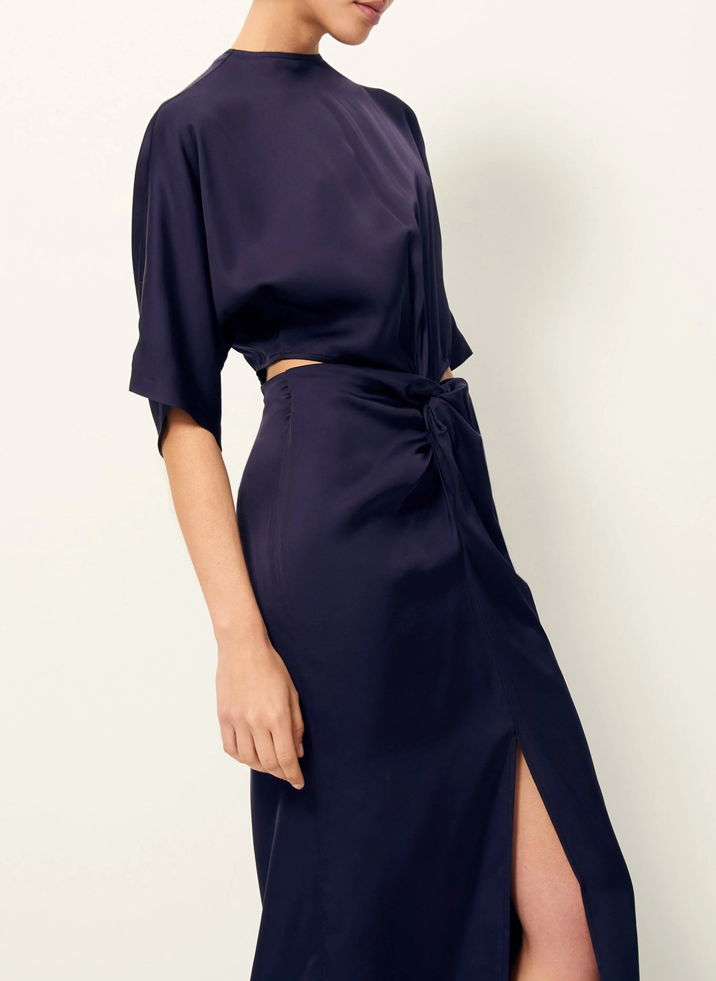 CUMBA - Robe midi col rond | Bleu