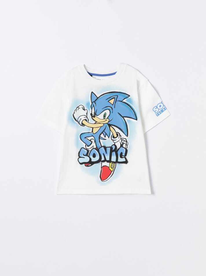 Camiseta Sonic Estampada - Branca