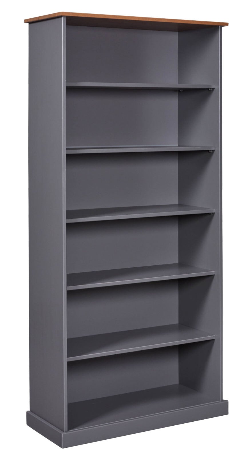 Regal Niclas Massivholz grau/braun 90x190x38,1 cm
