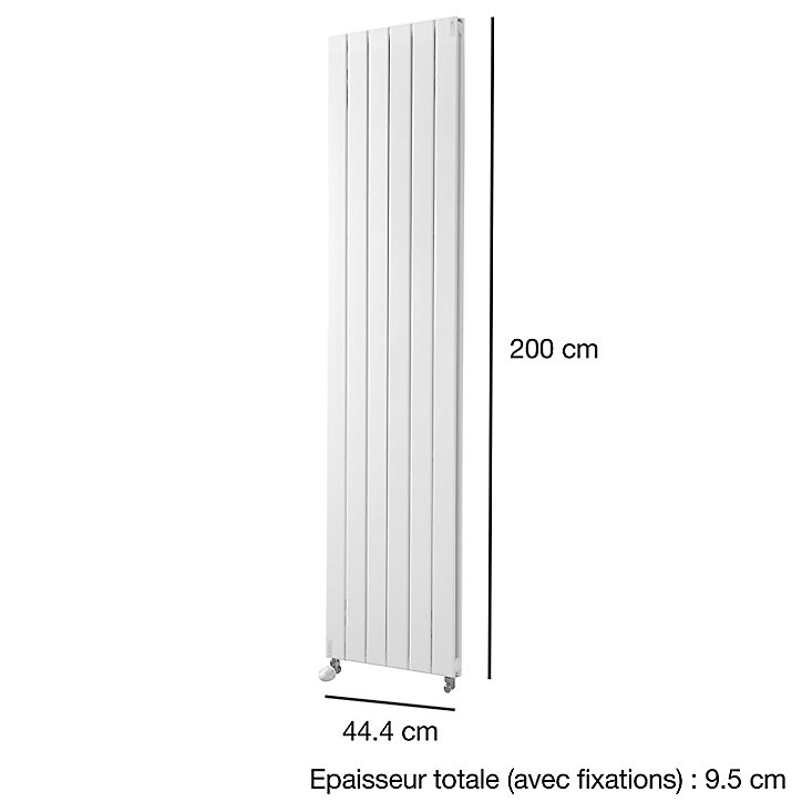 Radiateur eau chaude Acova Lina vertical double grey aluminium 1386W
