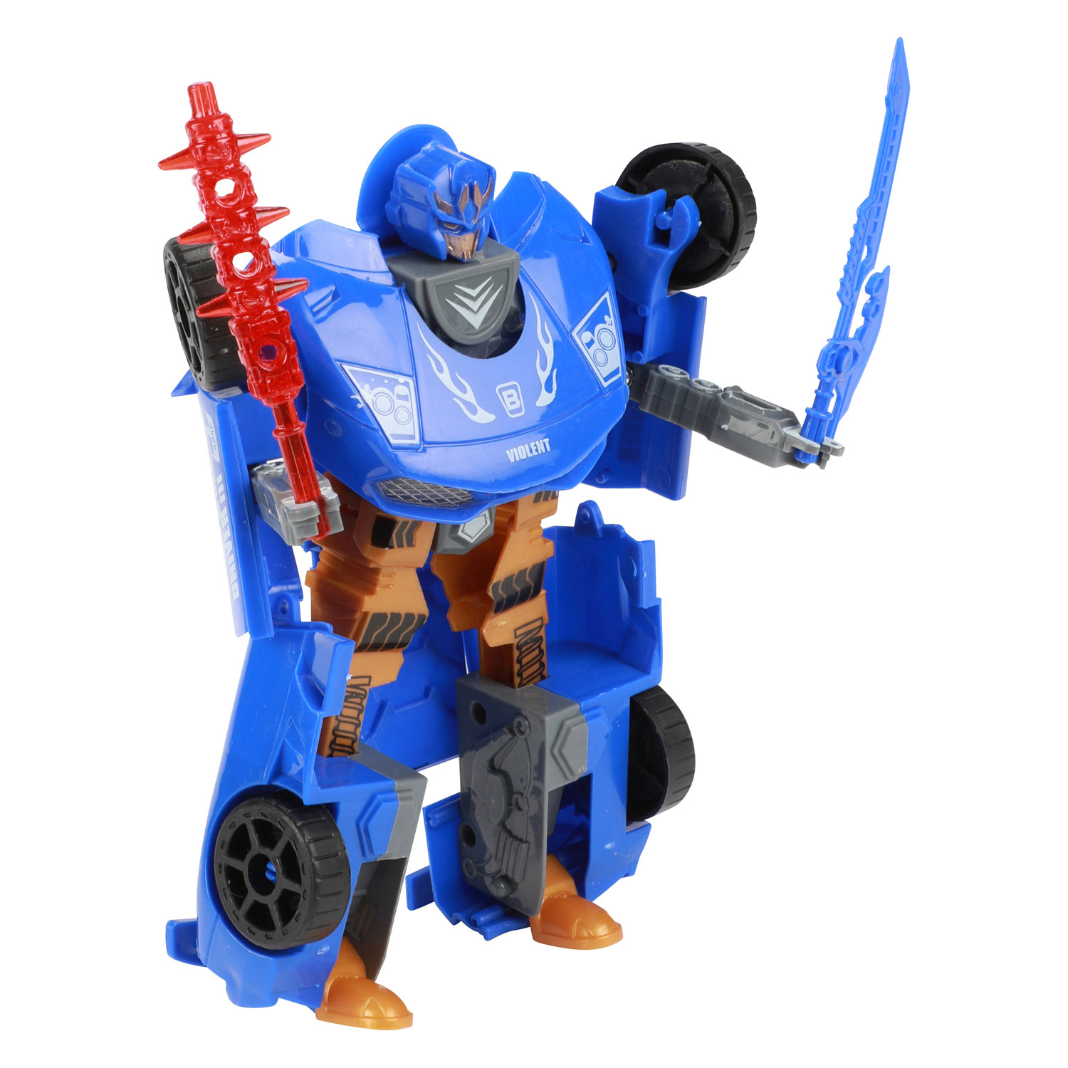 Roboforces Transformeer Auto Robot Blauw