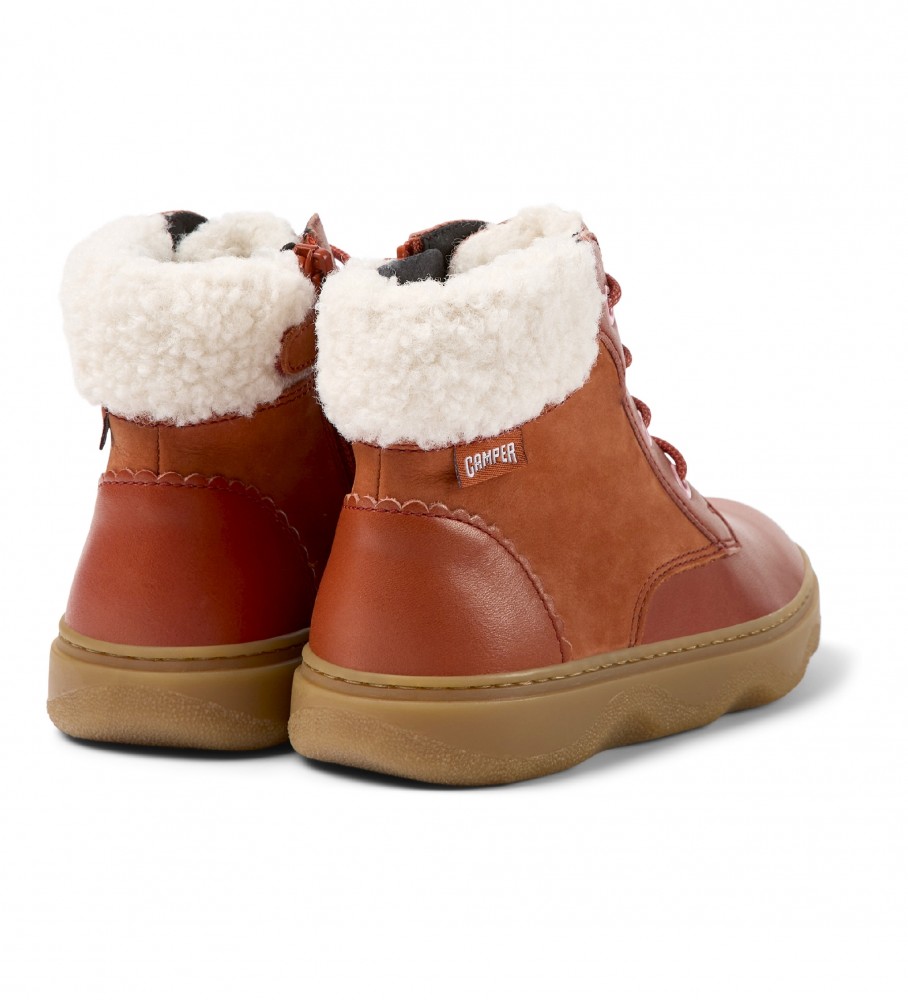 Botas de tornozelo Camper Kiddo em couro vermelho