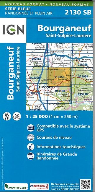 IGN - 2130 SB BOURGANEUF ST SULPICE 1 25 000