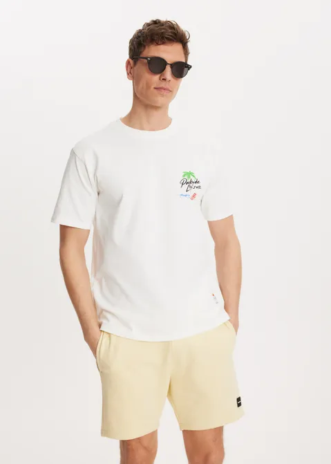T-shirt met print leisure club off-white (WIT.O)