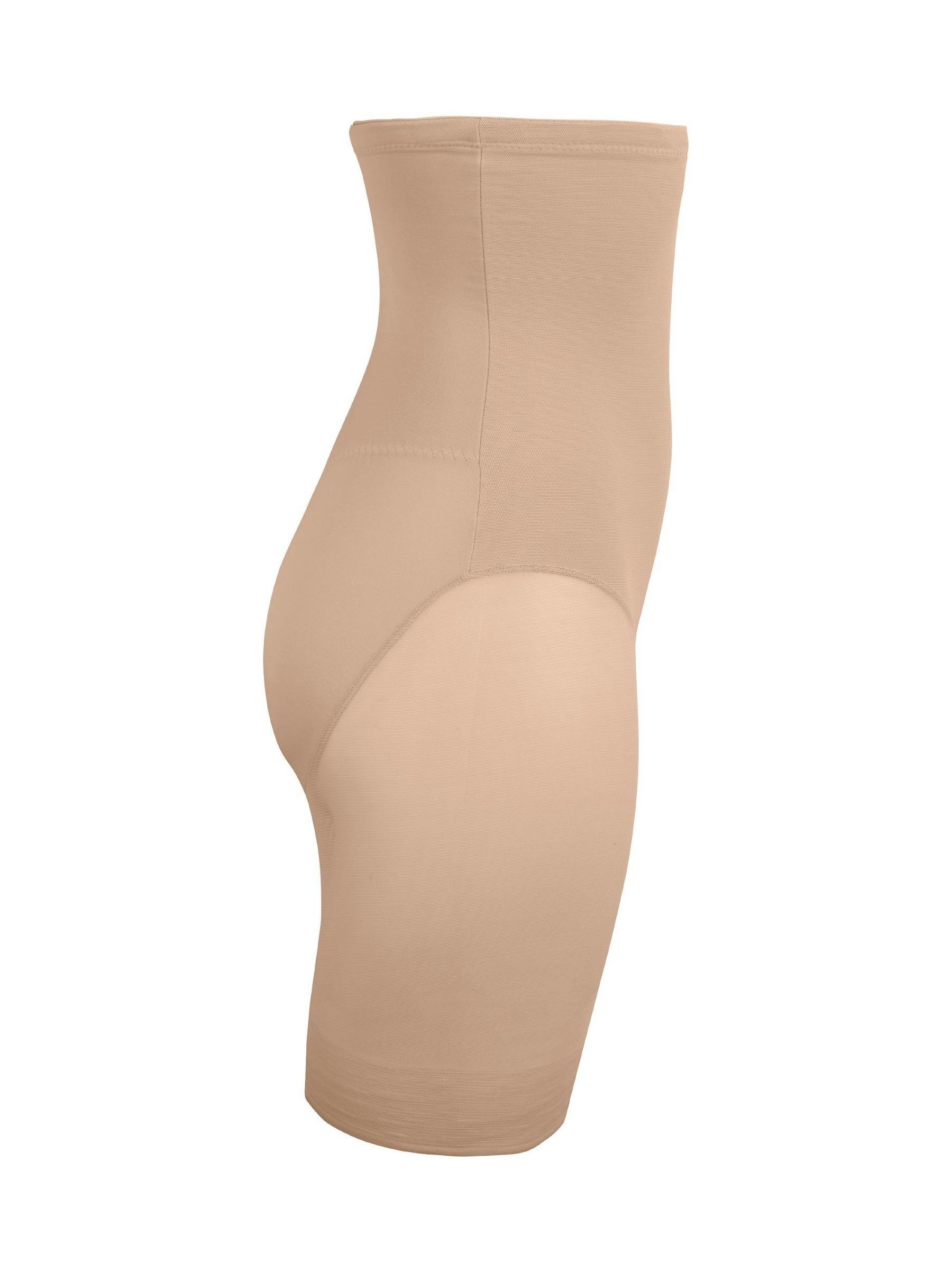 Warm beige - Miraclesuit - Doorschijnende dijlange stroomlijnende short met hoge taille