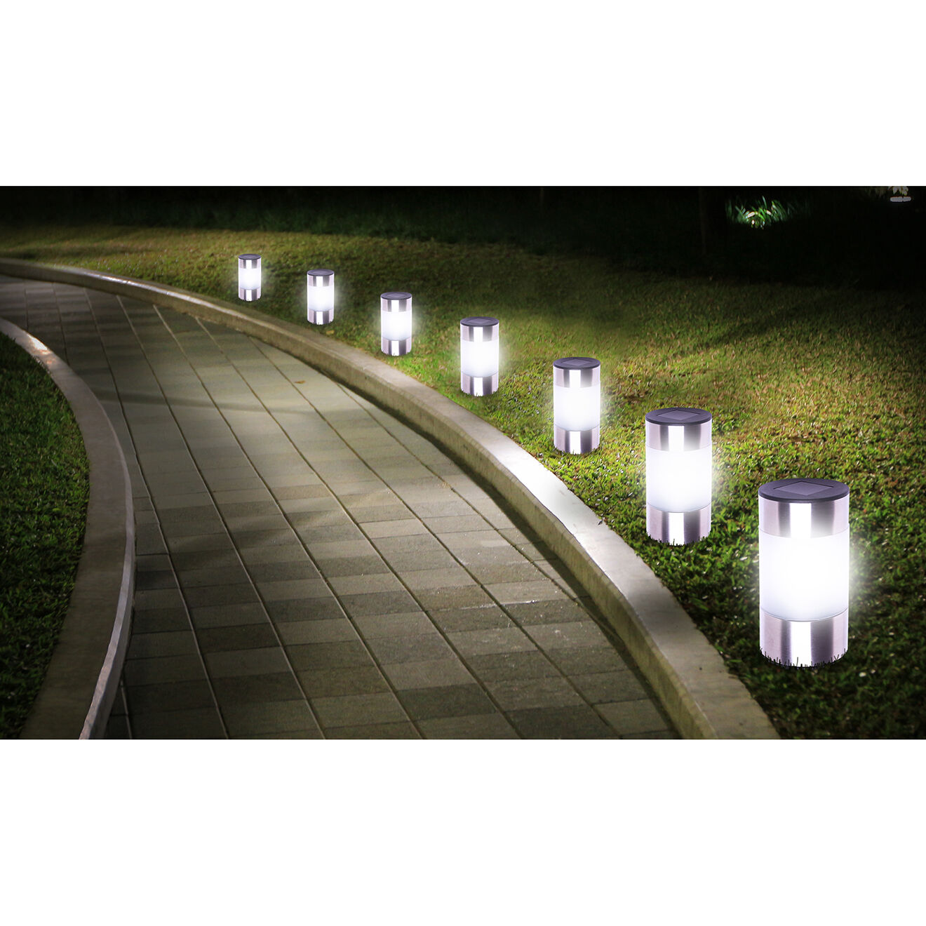 Pratik Garden 8 Bornes solaires Inoxia acier