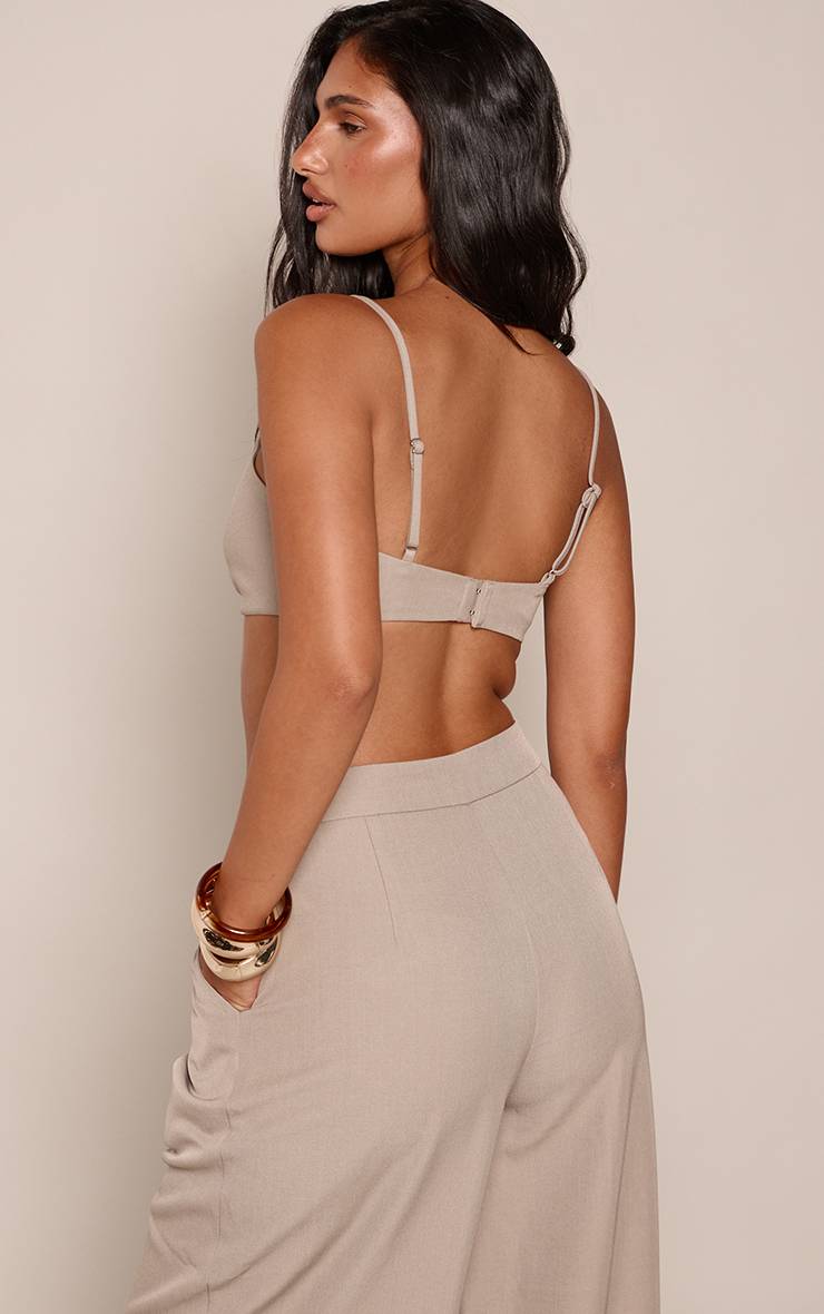 Sage Khaki Ensemble Coordonné Bralette Cintrée À Encolure Arrondie