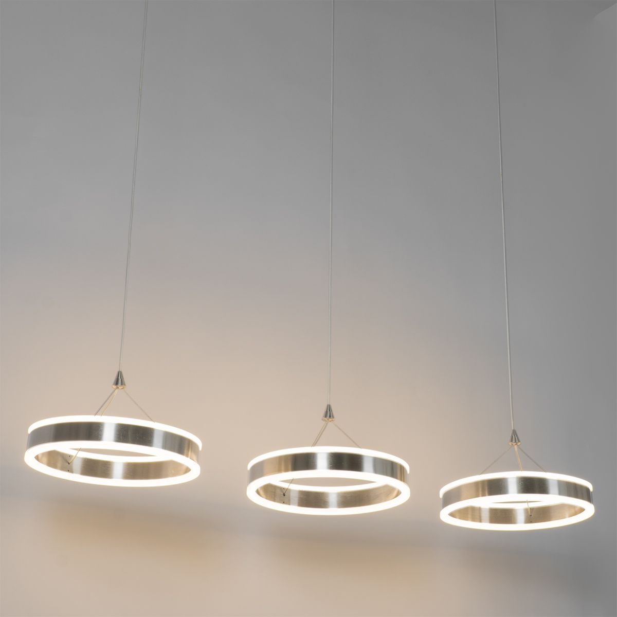Hanglamp staal langwerpig incl. LED 3-staps dimbaar 3-lichts - Lyani
