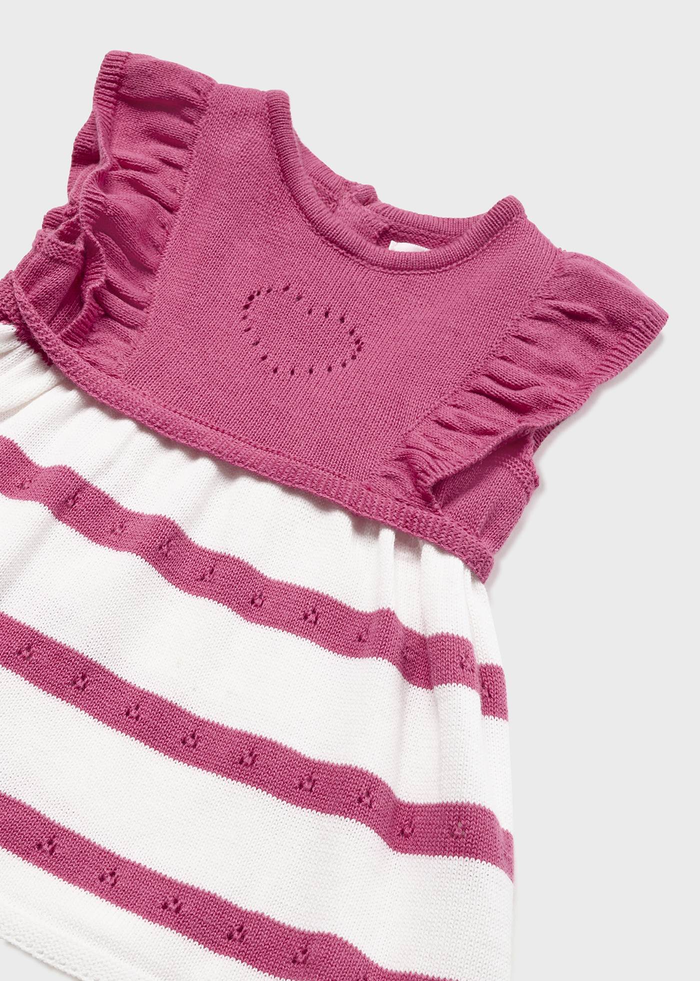 Vestido de malha de algodão sustentável para recém-nascido
