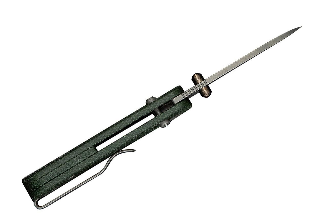 Civivi Baby Banter 2 C23074-3 Gray Stonewashed Green Micarta Crossbar Lock, zakmes