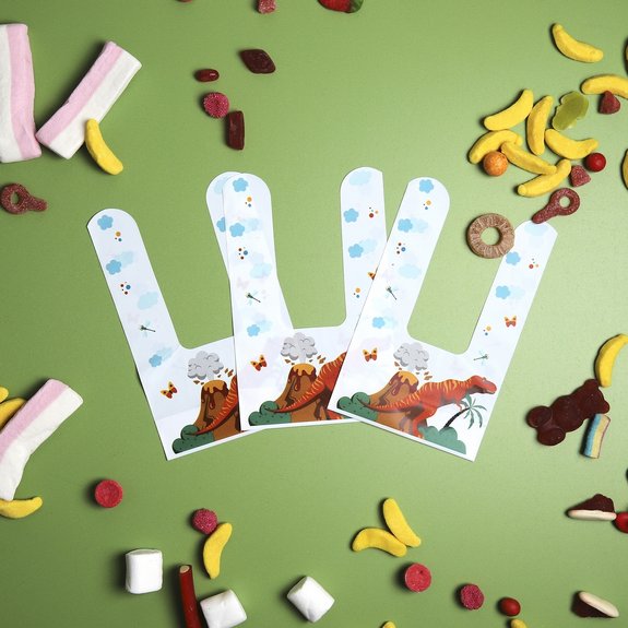 10 sacs à bonbons Dinosaure