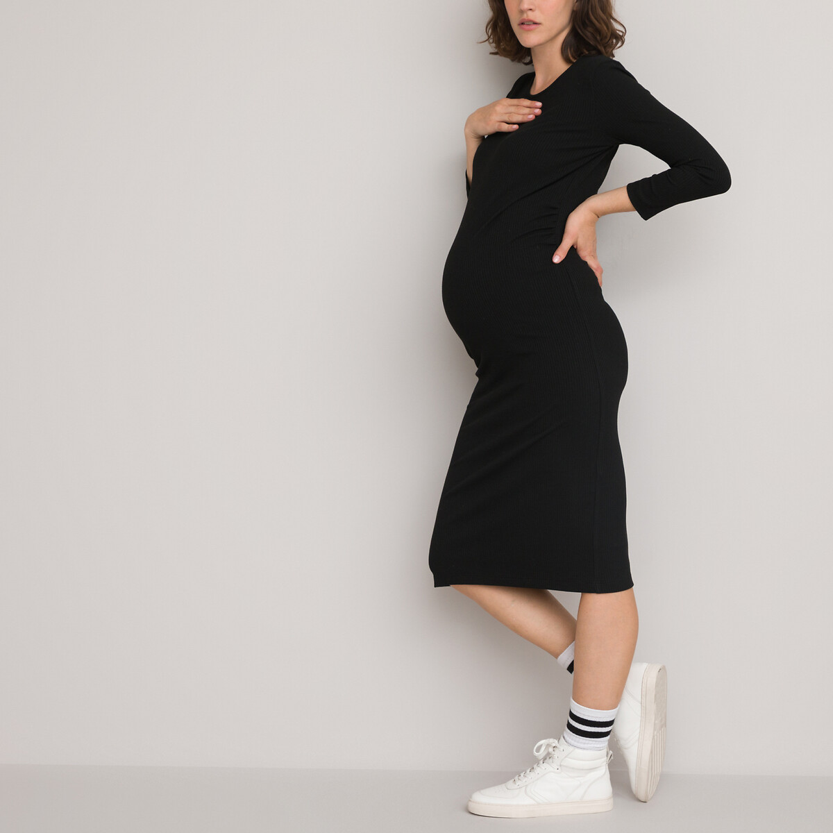 LA REDOUTE COLLECTIONS<br>Vestido tricot de maternidade, manga 3/4