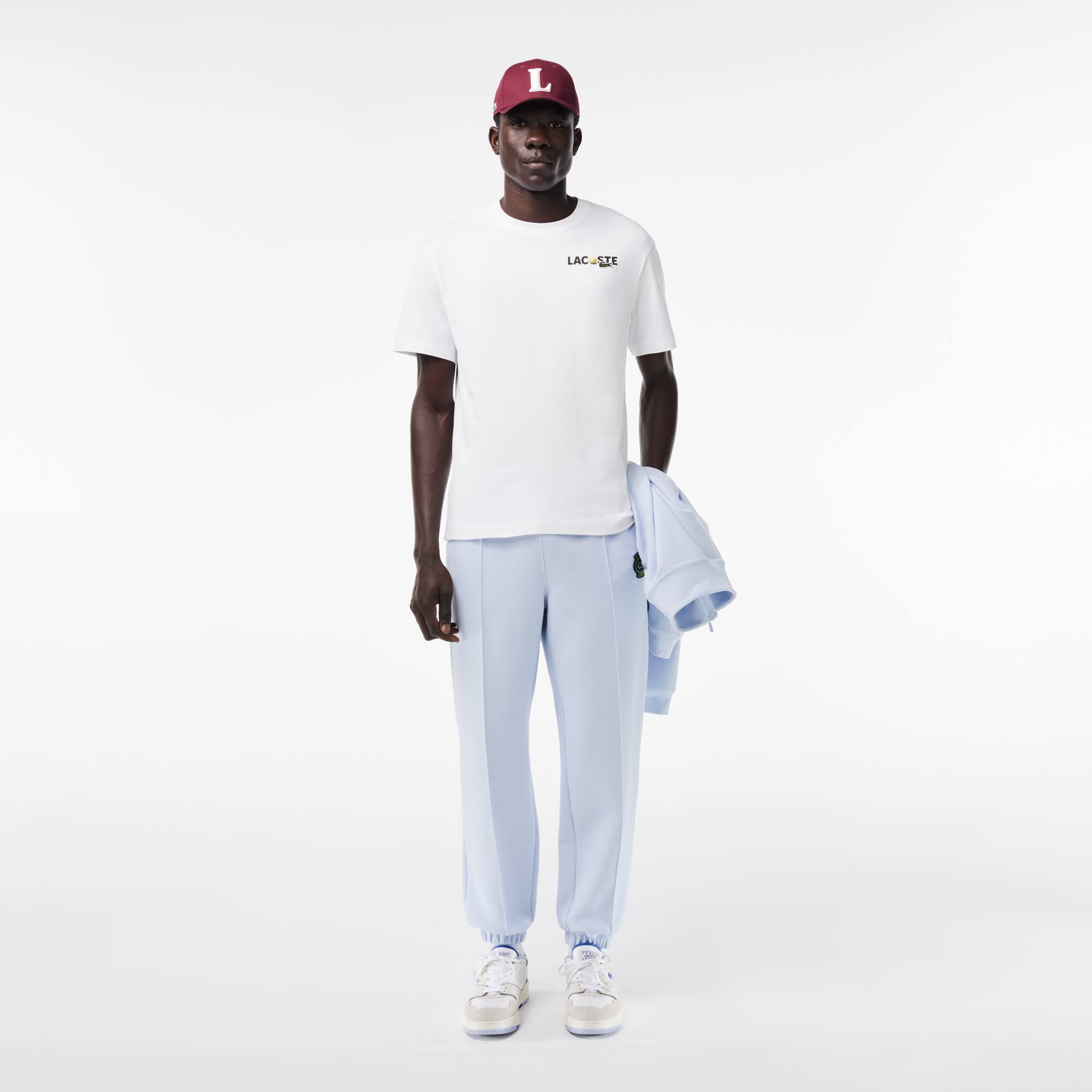 T-Shirt aus resistentem Baumwolljersey mit Aufdruck hinten T-Shirts - Weiss - Lacoste - Herren