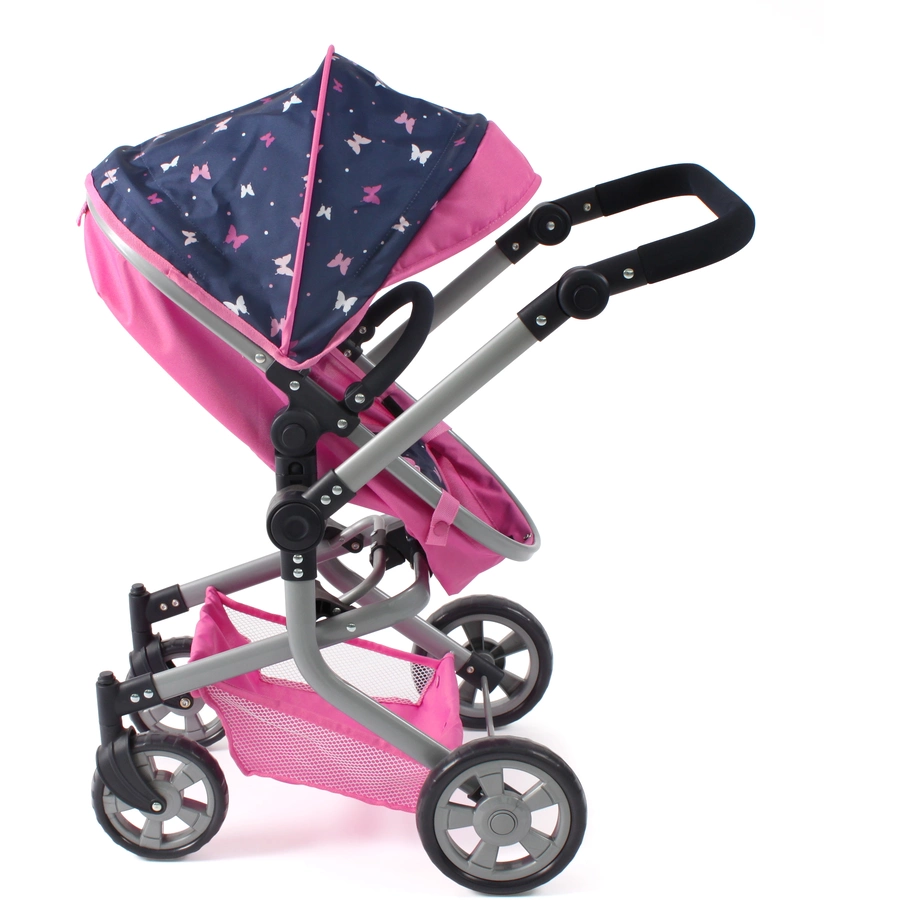 BAYER CHIC 2000 Kombi-Puppenwagen MIKA Butterfly navy-pink
