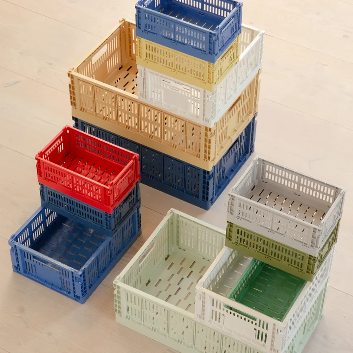 HAY - Colour Crate Korb Mini, 17 x 13 cm, rot, recycled (2er-Set)