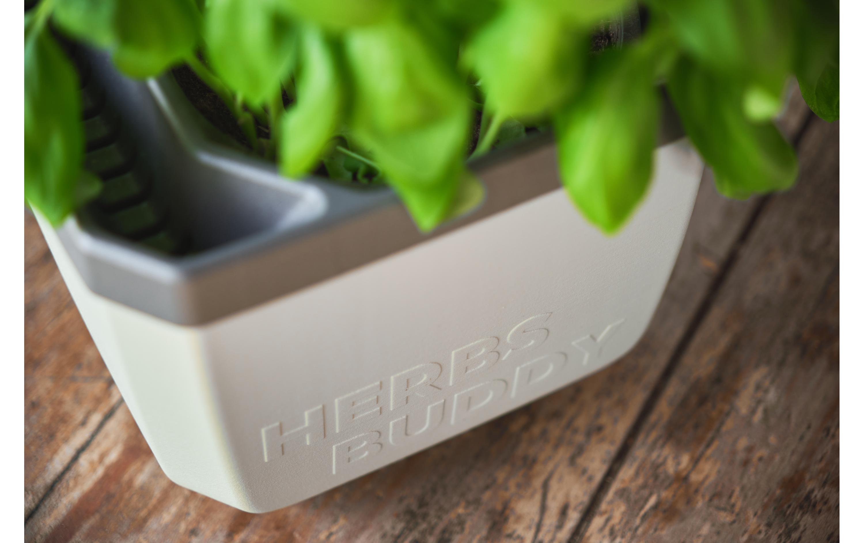 HERBS BUDDY Kräutertopf Grau/HellgrauKräutertopf mit Wasserreservoir und Kippfunktion