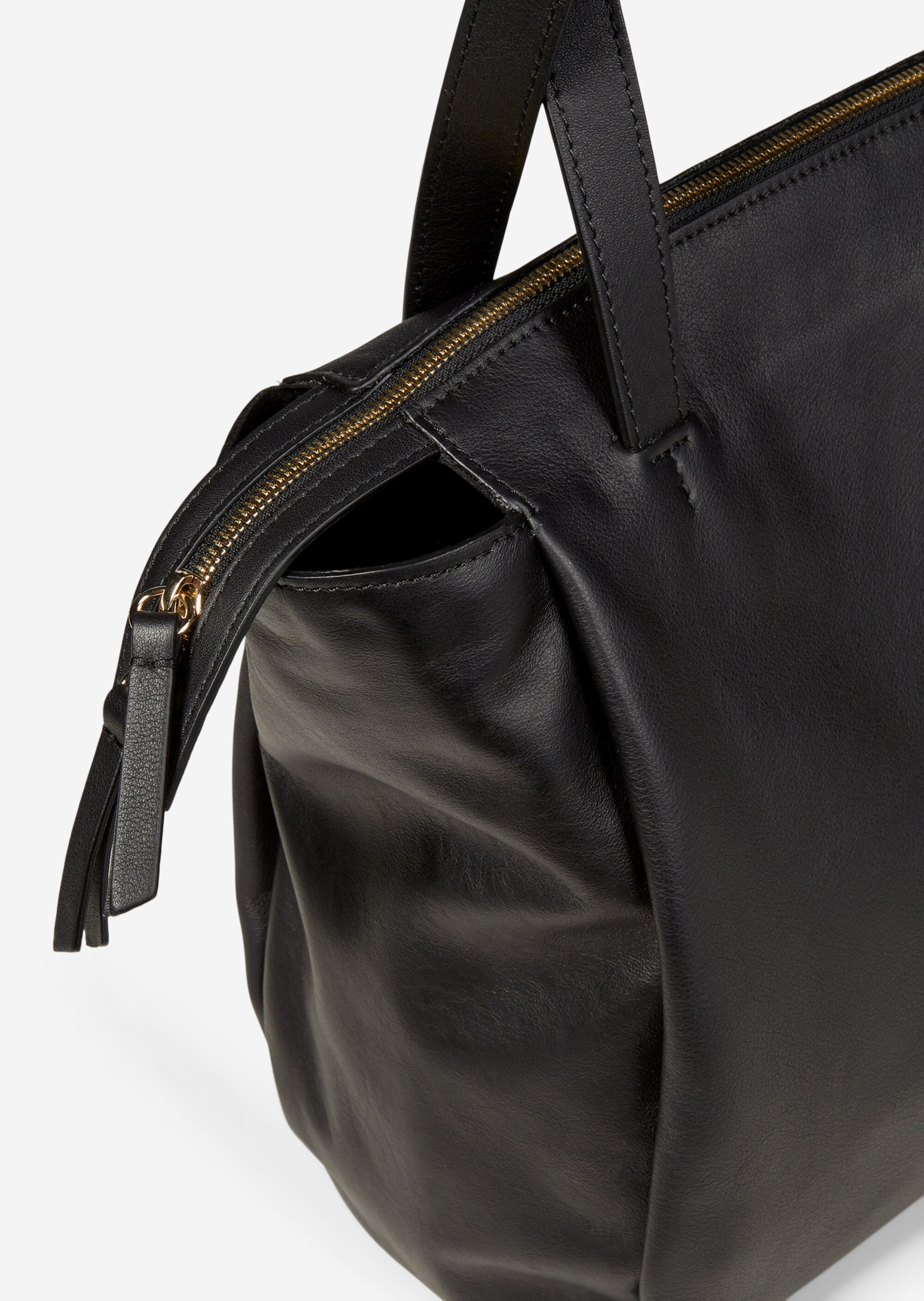 Shopper aus fein genarbtem Rindleder