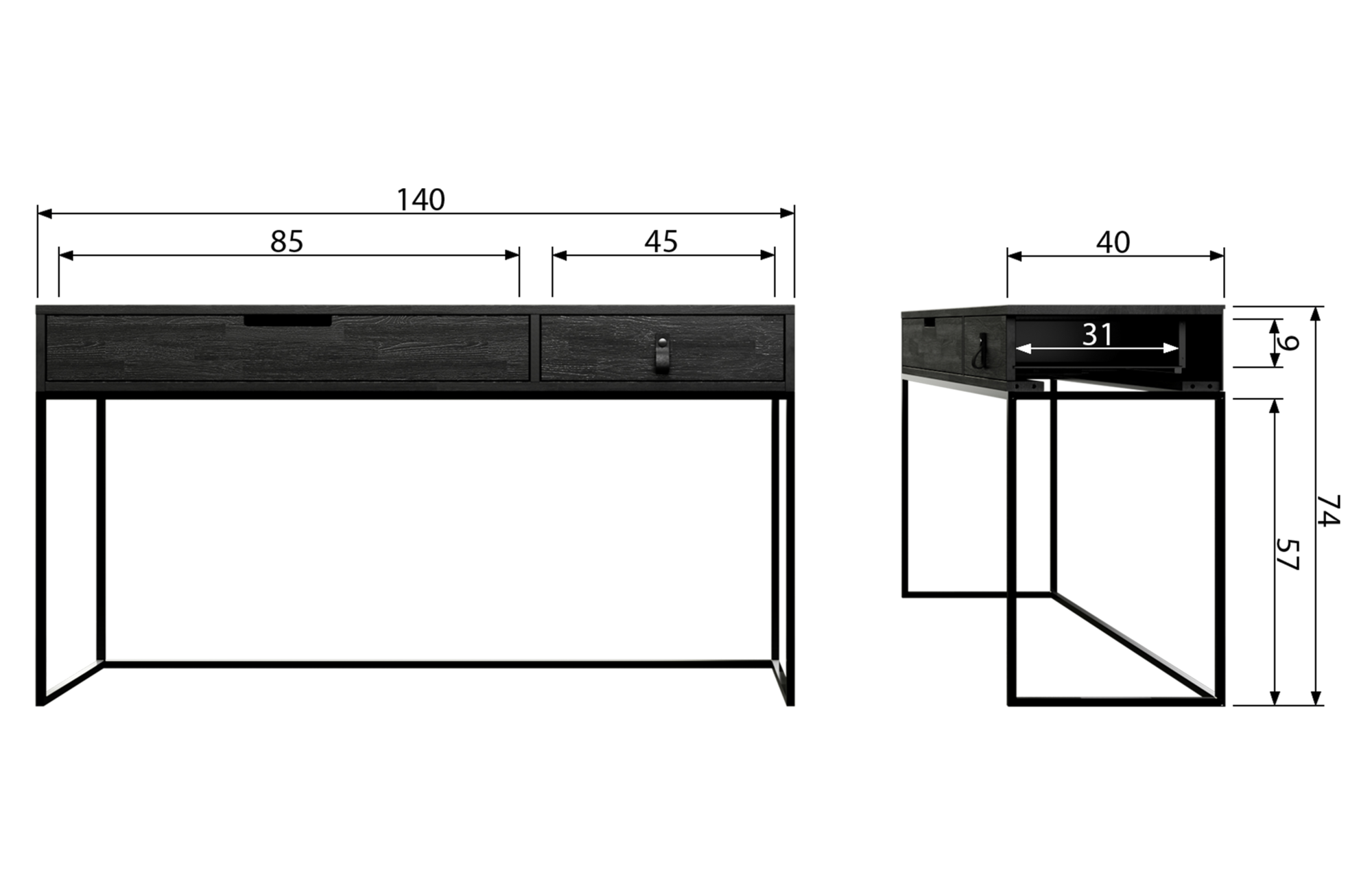 Sidetable Silas - Zwart
